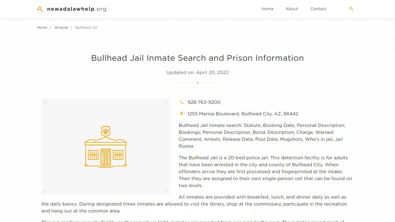 Bullhead Jail Inmate Search, Visitation, Phone no ...